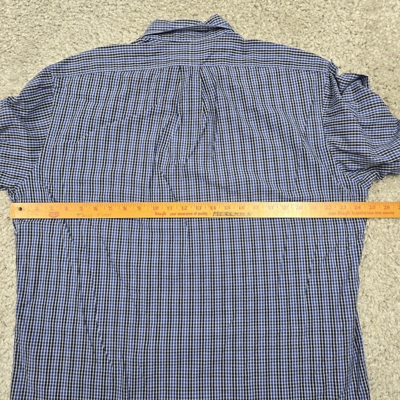 Ralph Lauren Shirt Mens Medium Blue Plaid Button Up Long Sleeve Pony Preppy READ - Picture 8 of 11